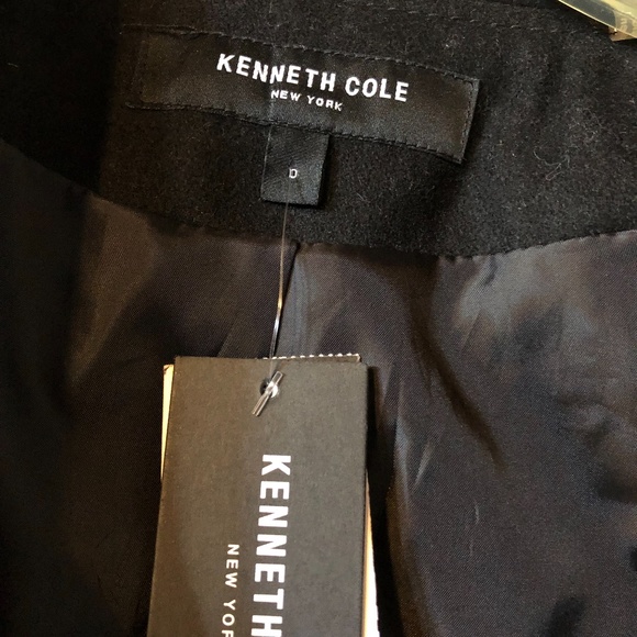 Kenneth cole black fencer melton wool blend wrap coat NO OFFERS - Picture 8 of 10